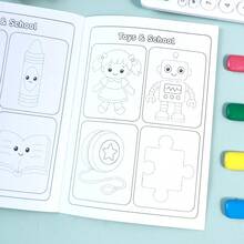 Cute Outline Coloring Book For Kids, Fun Contour Tracing And Coloring Drawing Book, Cartoon Simple Line Art Copying And Doodle Painting Practice Workbook, Back To School Learning Supplies, Student Holiday Gift - Multicolor - View 7