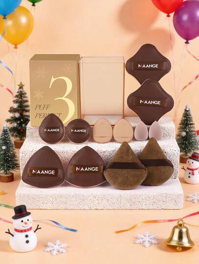 MAANGE Christmas Gift 13pcs Makeup Tool Set, Includes 12pcs Dry/Wet Dual-Use Makeup Sponges + 1 Storage Tube, Soft Skin-Friendly Makeup Sponges, Reusable Makeup Accessories, Suitable For Vanity Storage, Great Gift For Girls.