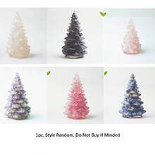 Crystal Crushed Stone Holiday Tree Decor Ornament, Resin Drip Holiday Theme Desktop Display, Holiday Atmosphere Mini Resin Crystal Tree, Christmas Eve Scene Decoration, Home Soft Decor Accessory, Holiday Creative Gift - Multicolor - View 9