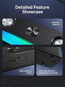 Newmine Long Bar Computer Speakers Desktop Laptop Bass Subwoofer Gaming High-Fidelity Soundbar Home Indoor Wireless Bluetooth Speaker BT535 Wireless Version - View 8