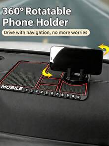 PAKRYS Multifunctional Car Anti-Slip Mat, Car Phone Holder, Non-Slip Adhesive Dashboard Phone Holder, Silicone Dashboard Car Mat - Multiple Styles - View 2