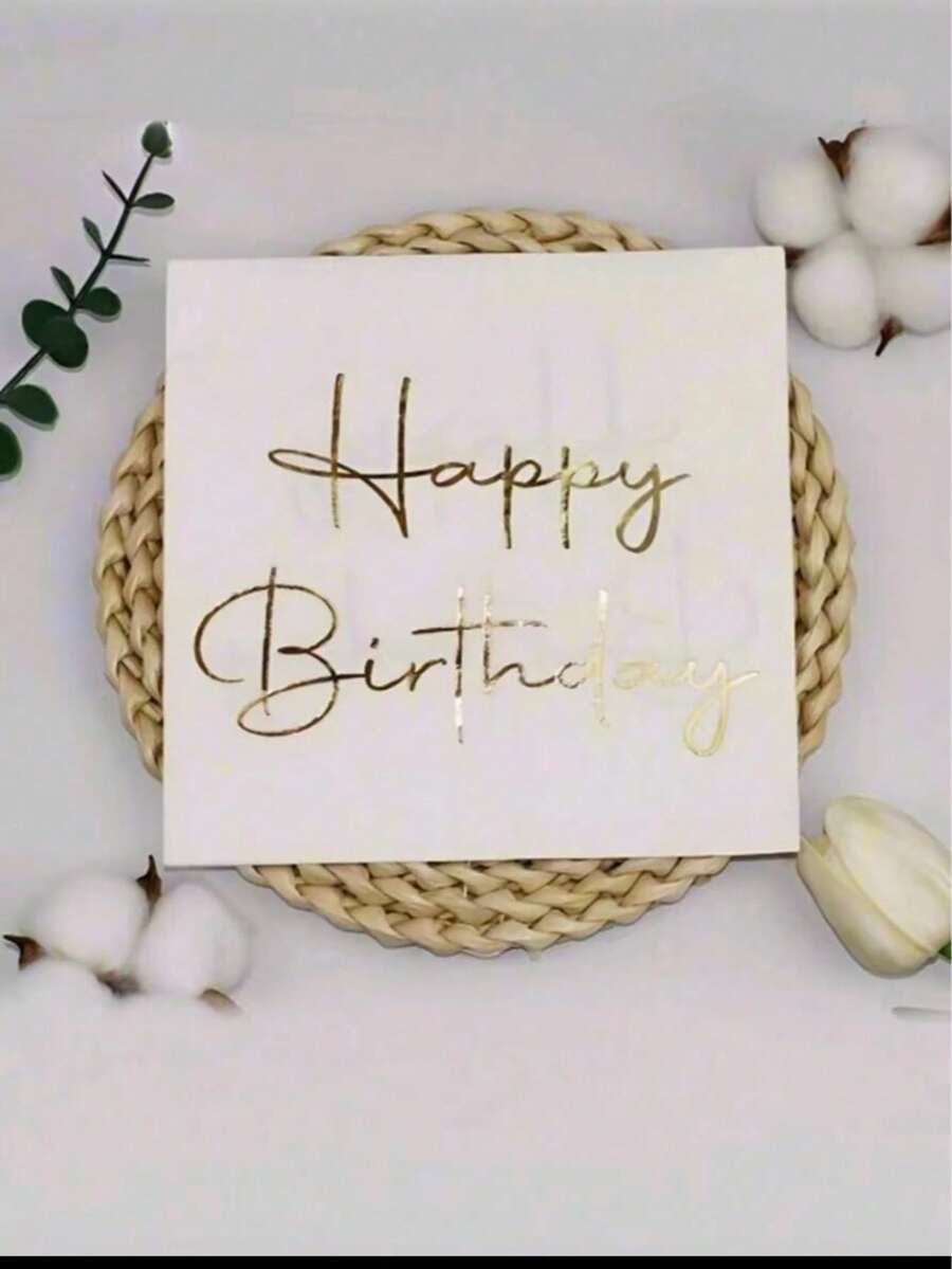100pcs/60pcs/20pcs/10pcs/5pcs Disposable Gold Foil Birthday Party ...