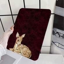 酒紅玫瑰背景小鹿保護平板保護套，附筆筒，相容 iPad 第 10 代 Smart Case/11(A16 2025)/相容 Galaxy S9/S7/S10+/相容 /相容 - 彩色 - 查看 6