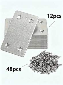 60 miếng miếng dán sửa chữa, giá đỡ kết nối phẳng 4 lỗ, phù hợp cho tủ, kệ, ghế và sửa chữa nhiều loại nội thất - A - Xem 13