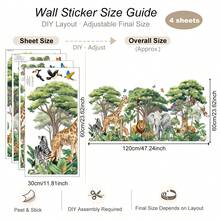 4件 30x60cm 特大號森林動物牆貼 - 大型牆貼 - 查看 8