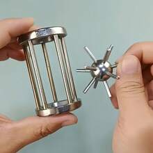 Stainless Steel Puzzle Ball, Challenging 3D Brain Teaser For Adults, Ideal Valentine's Day Or Birthday Gift For Men And Women, Fun Party Trick For Ages 14 And Up - A - View 3