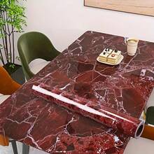 Deep Cherry Red Marble Pattern Self-Adhesive Wallpaper, Elegant Cherry Red Marble Texture, Peel And Stick, Easy Installation, Suitable For Bathroom Countertops, Vanity Tops And Other Surfaces. Waterproof, Durable, Removable Without Leaving Residue, Stain-Resistant And Easy To Clean, Creating A Luxurious Decorative Effect - Deep Cherry Red Marble Pattern - View 3