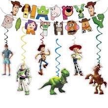 Disney Toy Cowboy Theme Cartoon Toy Birthday Banner Decoration Cartoon Buzz Hanging Ornament Set Birthday Party Decoration Arrangement - Multicolor - View 5