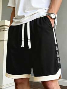Men's Outdoor Sports Shorts, 5-Inch Length, Suitable For Daily Wear, Versatile For Sports And Fitness - Black - View 1