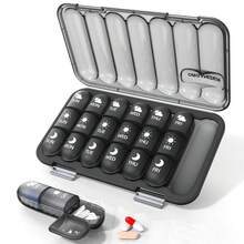 Large-Capacity 21-Compartment Pill Organizer / Pill Storage Box / Daily Pill Dispenser (Holds Three Doses) / Portable Pill Organizer / Medicine Storage Box - View 10