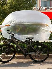 2pcs Road Bike Dedicated Protection, High Transparency Material Without Obscuring Aesthetics, Elastic Cuff Quick Wear, Compatible With Road Bike, Mountain Bike And Other Multiple Models, Portable Disposable Transparent Bicycle Cover, Mountain Road Bicycle Dustproof Waterproof Sunproof Rainproof Cover, Electric Bike Cover, Durable Bicycle Protection Cover, Sunshade - Clear - View 8