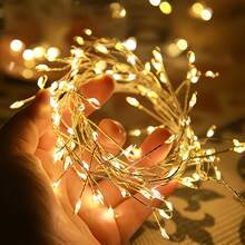 Christmas Halloween Warm Color Solar Powered Firecracker Fairy String Lights, Available In 5M100LED, 8M200LED, 11M300LED Three Specifications, Suitable For Various Yard And Window Display Scenes. The Cluster Light Beads Simulate Firecracker Shape, With Compact Arrangement, Warm Light Flows Gently, Creating A Romantic Atmosphere Like A Sky Full Of Sparkling Fireworks. Solar Powered System, Collects Sunlight Energy During The Day, Light-Controlled Sensor Automatically Detects Day And Night - Solar Firecracker String Lights - View 2