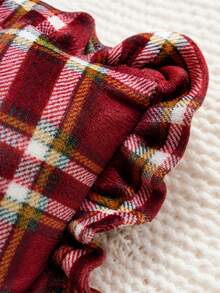 1pc/2pcs Christmas Plaid Ruffle Throw Pillow Covers 18x18 Inch Scottish Tartan Cushion Case For Farmhouse Home Holiday Decor(Big Red) - Red - View 2