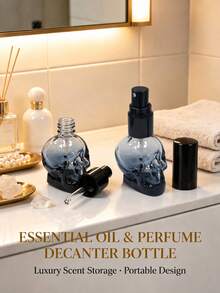 زجاجة رذاذ/قطارة بتصميم جمجمة متدرج، بخاخ عطر صغير قابل لإعادة التعبئة بحجم السفر، حاوية فارغة للزيوت العطرية وتخزين سوائل العطور - متعدد الألوان - مشاهدة 11