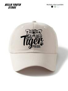 1pc "Tiger" Letter And Tiger Pattern Baseball Cap, Fashionable And Versatile, Adjustable Lightweight Comfortable Sweatband Multifunctional Baseball Cap, Sun Protection Hat For Travel And Daily Use, Gift For Friends - A - View 9