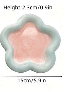 2Dins Dreamy Tie Dye Gradient Flower Acrylic Faux Ceramic Glossy Petal Decor, Dual Color Options, Exquisite Desktop Soft Decoration Ornament, Soft Gradient Color Palette With Floral Design, Suitable For Vanity, Desk, Entryway, Bedroom Nightstand, Photogenic And Easy To Create Ins-Style Healing Home Decor - A - View 2