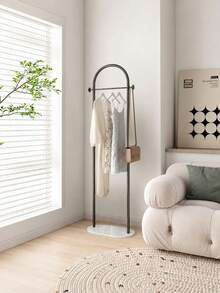 1pc Arch-Shaped Freestanding Coat Rack, Modern Metal Garment Rack With Side Hooks And Oval Base, Space-Saving Coat & Bag Storage Organizer, Suitable For Bedroom, Entryway, Dressing Room And Boutique, Autumn/Winter Wardrobe Storage, Holiday Home Essential - Multicolor - View 1