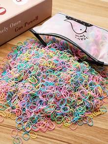 Girl Style Cartoon Pointed Tail Fine Tooth Comb Set With 1000pcs Disposable Rubber Bands, Multi-Color, For Daily Grooming, Stage Hairstyling, Sectioning And Hair Care - Multicolor - View 8