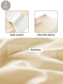MEIYATING 1pc High Waist Tummy Control Women's Panties, Mesh Criss-Cross Design, Ice Silk Seamless Triangle Panties, Body Shaping And Butt Lifting - Apricot - View 5