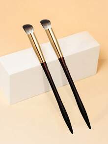 Fan-Shaped Makeup Brush, Soft Face Brush Head, Highlighter Brush, Portable Wooden Handle - Chocolate Brown - View 8