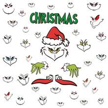 Funko Grinch Christmas Wall Stickers Set, 4 Sheets 39Pcs Self Adhesive Removable Cartoon Face Hand Slogan Decals For Window Wall Holiday Decor - 4 Pieces - View 5