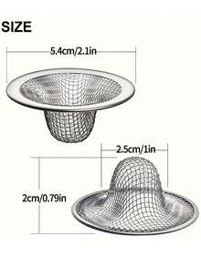 2/4/5/8pcs Stainless Steel Drain Protector, Multi-Function Hair Catcher Filter, Rust-Proof And Easy To Clean, Suitable For Bathroom Hygiene - Multicolor - View 3