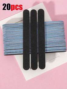 100/50/25/20/10/5/1pc Professional Nail Files, 180/100 Natural Nail Files, Double-Sided Washable Fine Texture Nail Files, Suitable For Home And Salon Use - Black - View 16