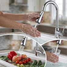2pcs Universal Kitchen Sink Faucet, Multi-Spray Mode Replaceable Faucet Nozzle With Switch, -Plated Kitchen Faucet With Sealing Tape - Silver - View 4