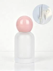 30ml The Refillable Empty Perfume Bottle, With A Smooth Pink Spherical Lid, Transparent Frosted Style, Portable Mini Aesthetic Empty Perfume Bottle, Suitable For Men And Women To Travel And Fill Perfume - Multicolor - View 11