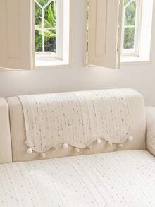 1PC Chenille Colorful Polka Dot Jacquard Sofa Cover, Cream Style Sofa Protective Seat Cushion, Pet Dirt-Resistant, Suitable For 1-4 Seater Sofa Decorative Slipcover, Machine Washable - Beige - View 7