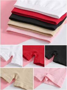 5pcs Girls Seamless Mid Waist Boxer Briefs, Comfortable Solid Basic Underwear Panties For Back To School Daily Wear - Multicolor - View 4