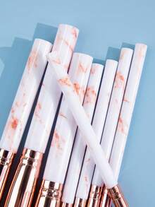 SEPROFE 15 Pcs Pink Marble Makeup Brush Set, Full Set Ultra Soft Fiber Brushes For Powder Eyeshadow And Concealer, All In One Professional Makeup Brushes For Makeup Artists And Daily Use, Beauty Makeup Tools - Pink - View 5