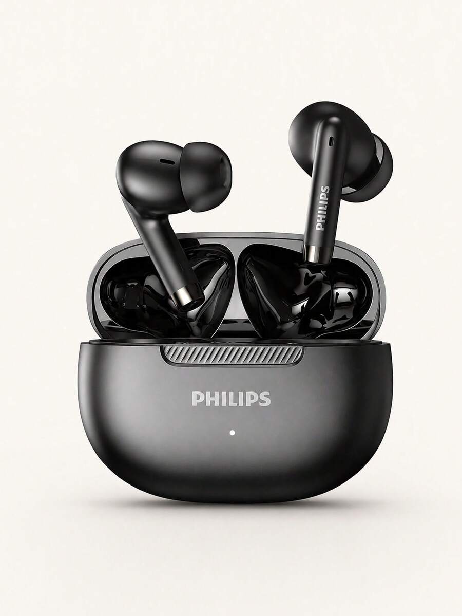 PHILIPS TAT2020 True Wireless Earbuds, Daya Tahan Baterai 20 Jam dengan Kotak Pengisian Daya, Bluetooth 6.0, Driver Bass Dinamis 13mm, Mikrofon Ganda untuk Panggilan Jernih, Kontrol Sentuh, Earphone Bluetooth In-Ear, Cocok untuk Musik, Kerja, Perjalanan, Komuter, dan Penggunaan Sehari-hari - View 1
