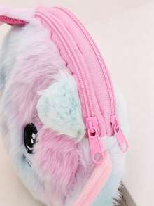 1pc Kids Cat Pattern Sequin Earring Faux Fur Large Capacity Cute Plush Crossbody Bag, Suitable For Daily, Party, Holiday - Multicolor - View 8