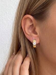 1 Pair Moissanite Earrings: Minimalist Elegant Clover Earrings, Suitable For Women's Daily Wear And Attending Parties - Four-leaf Clover Mozzarella Earrings - View 4