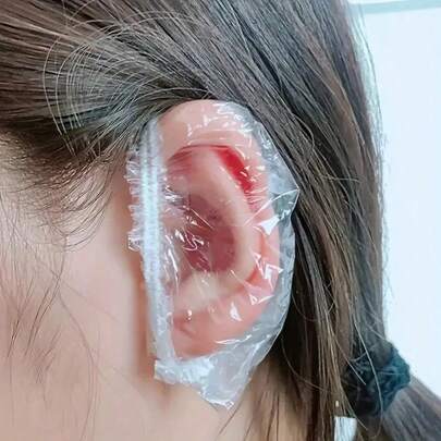 100/200pcs Disposable Expandable Ear Covers, Minimalist Design, Protect Ears, Prevent Water From Entering Ear Canal, Shower Ear Covers, Transparent Ear Covers, For Swimming, Hair Styling, Hair Dyeing, Hair Perming, Bathing, Hair Washing