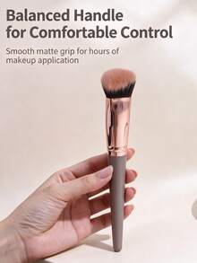 1pc Large Round Slanted Triangle Foundation Brush, Contour Brush, Multi-Functional, Seamless Application, No Makeup Absorption, Fits Facial Contour, Quick Makeup, Beginner-Friendly, Portable Makeup Tool - Multicolor - View 9