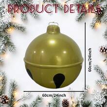 60cm Inflatable Bell Christmas Ball Decoration Balloon, PVC Outdoor Yard Party Decor - A - View 7