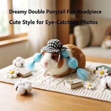 Cute Small Pet Straw Hat, Woven Design, Lightweight Handmade Knitted Hat, Summer Pet Fashion Photography Accessory, Suitable For Hamsters, Guinea Pigs, Parrots, Chickens And Geese, Pet Clothing, Pet Decoration, Pet Accessories - Multicolor - View 6
