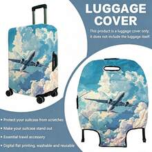 1PC / Flat Print Design / Luggage Protective Cover (Only Luggage Protective Cover, Not Including Luggage) / Suitable For 20 To 28 Inch Luggage / Made Of Thickened Fabric / Essential Accessory For Your Travel And Checked Luggage. - Multicolor - View 14
