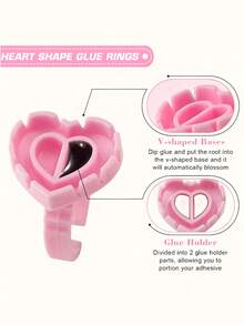 Cangkir Lem Bulu Mata Warna Pink (Bentuk Hati dan Segitiga), Cangkir Lem Ekstensi Bulu Mata, Cangkir Lem Berbentuk Kipas, Alat Ekstensi Bulu Mata; Cocok untuk Ekstensi Bulu Mata, Alat Bulu Mata, dan Perlengkapan untuk Seniman Bulu Mata. - MultiWarna - View 11