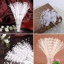 Approx. 50pcs Floral Stem Picks, 4mm Beaded Garland Beads Spray Filler Floral Decoration Tree Picks, Wedding Party Decor, Christmas Tree Ornaments - Multicolor - View 3