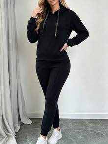 Plus Size Co-Ords - Black - View 3