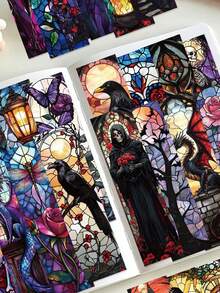 30pcs Gothic Style Window Flower Bookmarks, Creative Bookmarks Suitable ...