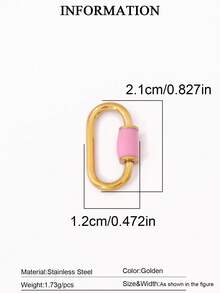 1pc Stainless Steel Oval Threaded Clasp Hook Spiral Buckle, DIY Jewelry Necklace Bracelet Making Accessories - DIY Buttons - View 22