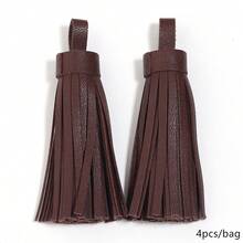 4pcs/Pack Leather Tassel Key Fob, Approx. 9cm Length, Suitable For Clothing, Shoes, Hats, Home Decor PU Tassel Pendant - PU Leather Fringe - View 18