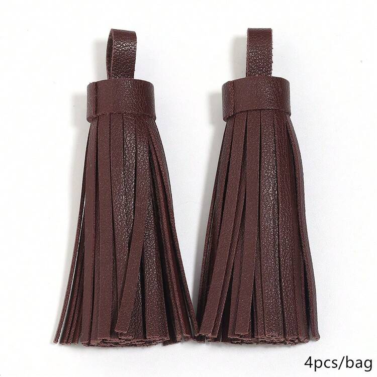 4件/包 皮革流蘇鑰匙圈，長度約9cm，適用於衣物、鞋子、帽子、家居裝飾 PU流蘇吊飾 - PU皮革流蘇 - 查看 17