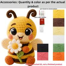 DIY Crochet Material Kit]3 Styles Insect Plush Set Snail/Butterfly/Honeybee Beginner Friendly One-Stop Material Kit Yarn Knitting Ornament Gift For Girlfriend And Best Friend - C-Multicolor Set - View 10