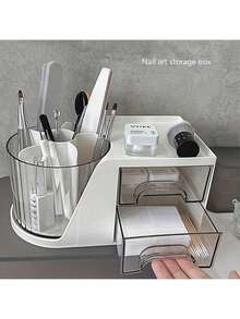 1pc New Nail Art Tool Storage Box, Multifunctional Rotating Storage Box, Easy To Use - Multicolor - View 1