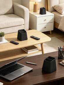 1pc Vertical Stripe Remote Control Holder, Remote Control Storage Box, Decorative Storage Box, Vertical Stripe Design, Easy Access, Suitable For TV, Air Conditioner And Other Home Remote Control Storage, Home Decor, Decorative Item, Storage Box, Dorm Storage, Desktop Organizer, Halloween, Christmas, Wedding - Multi-color - View 9